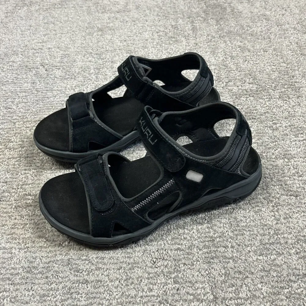 Kuru Tread Sandals Mens Size 8 Black Gray Beach Walking Outdoor Sport Hiking